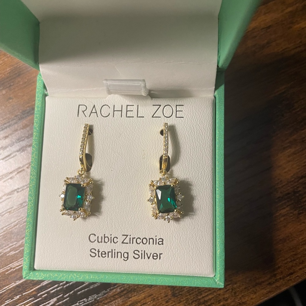 Cubic zirconia sterling silver earrings